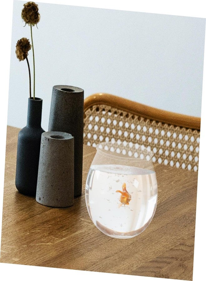 ROMISBABA 4Pcs Transparent Plastic Fish Bowl Fish Tank for Goldfish Easy to Clean Durable Design for Home Decor and Aquatic Breeding Mini Desktop Aquarium - Image 2